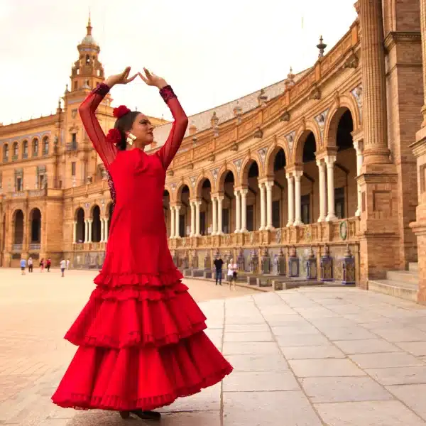 Flamenca bailando en Sevilla